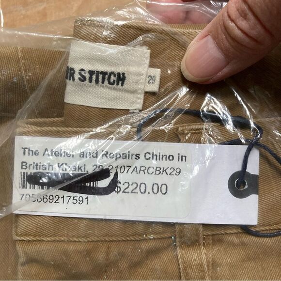 Taylor Stitch Atelier & Repairs Chinos In British Khaki Tan Patchwork Variety - Picture 9 of 12